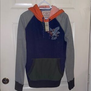 American Eagle Outfitters Orange and Blue Hoodie